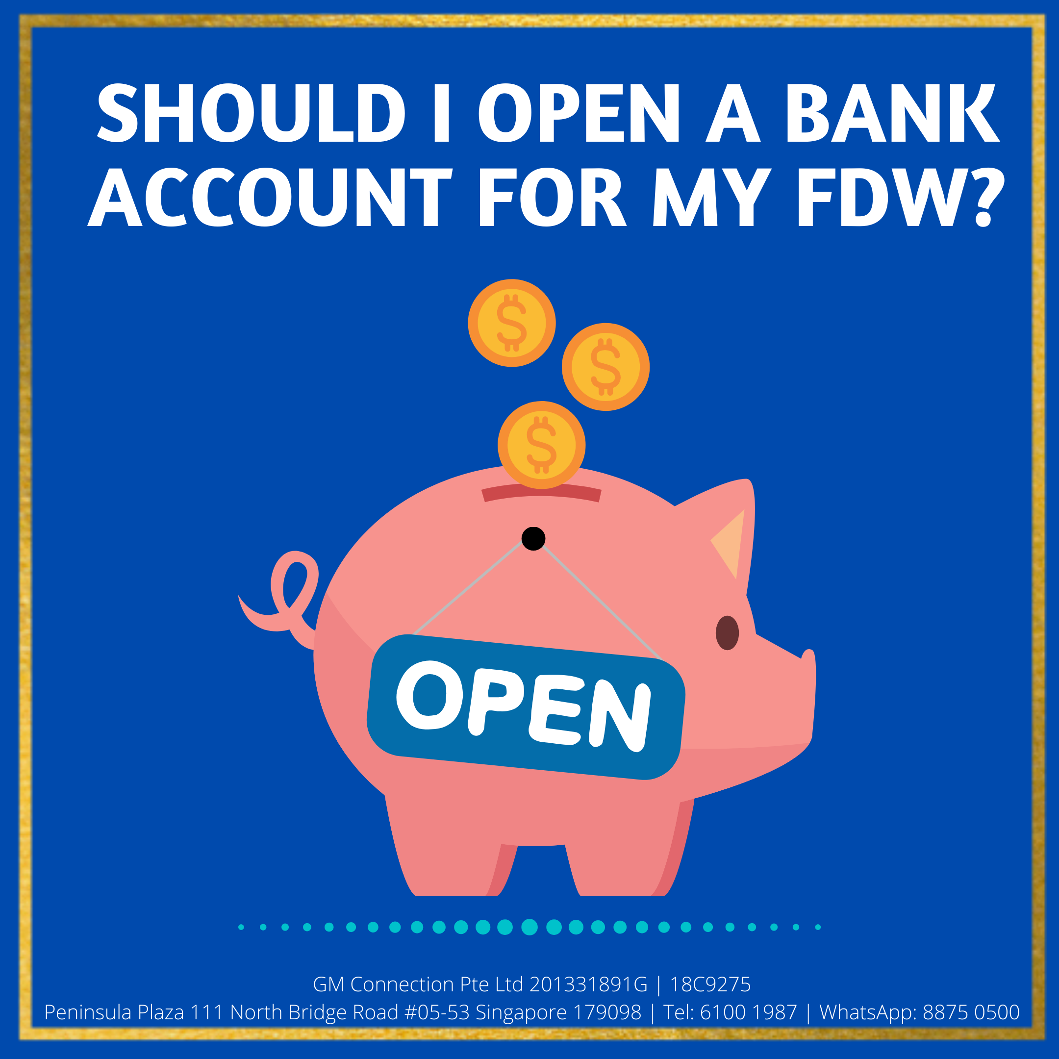 open bank account for FDW